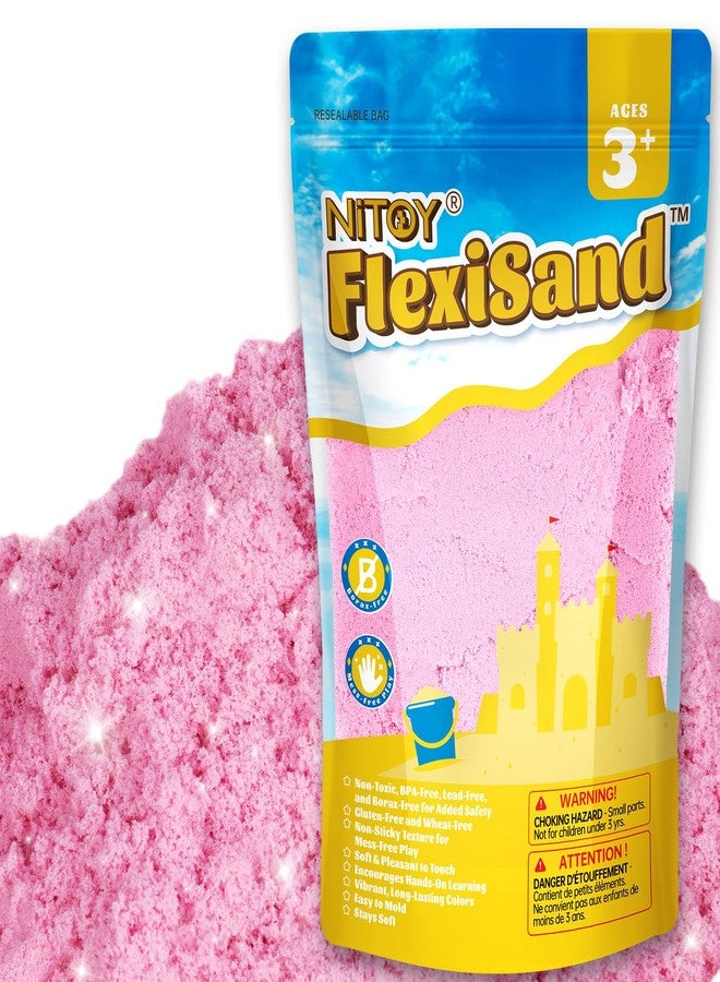 NiToy FlexiSand 2.2Lbs Play Sand, Never Dries Out-Fun for 3 Years and up Kids Bulk Refill for Sensory Sand Box Toys, Ideal for Shaping, Squeezing and Molding(Pink) - Image 1